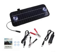 12V 20W Portable Solar Panel Charger with Suction Cups for Car and Motorcycle Battery Maintenance, Black