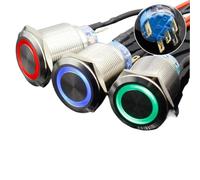 12V 22mm Power Push Button Switch Momentary/Latching Metal Self-Locking 1Pcs(8,Momentary)