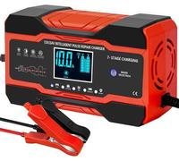 12V/24V 10Amp Car Battery Charger, Automatic Battery Charger with Temperature Compensation, Repair/Maintains for Cars SLA, AGM, WET & GEL Lead Acid Batteries