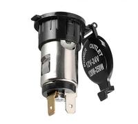 12V-24V 120W Cigarette Lighter Female Socket, Car Cigarette Lighter with Dustproof Cover, Waterproof DC Power Outlet for Car Motorcycle Tractor Truck Boat (Black, 1 Pcs)