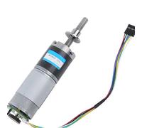 12V 24V 15W DC Planetary Gear Micro Motor 36MM with Encoder Electric Engine M8 Screw Thread Output Shaft Adjustable Speed(50MM With Bracket,24V160rpm)