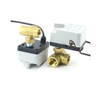 12V 24V 220V DN15 DN20 DN25 Brass 3-Way Motorized Ball Valve 1/2" 3/4" 1" 3-Wire 2-Point Solenoid Electric Actuator Manual(45720)