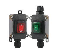 12V/24V/220V Rocker Switch With LED Outdoor Junction Box Inline Power Cord Power Switch IP65 1Pcs(Double green 12-24V)