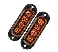 12V-24V 2Pcs 4LED Car Side Marker Lights Amber Red Warning Light Turn Signal Blinker Lamp For Van For Caravan For Trailers Door Wing Mirror Indicator