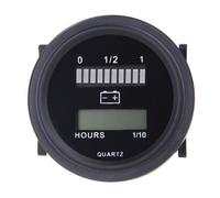 12v/24v/36v/48v/72v Led Digital Battery Status Charge Indicator With Hour Meter Gauge Black
