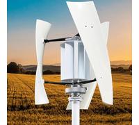 12V 24V 48V Wind Turbine Generator Kit, 6000W Helix Maglev Vertical Solar-Wind Hybrid System with 3 Blades Controller for Boats, Gazebos, Homes, Businesses, Industry - White