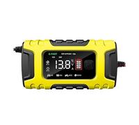 12V-24V 7-stage Smart Car Battery-Charger Full Automatic 10A Digital Battery Charger Pulse Repair For Lead Acid Powerful Rapid Charging(Yellow)
