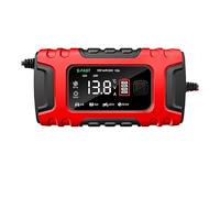 12V-24V 7-stage Smart Car Battery-Charger Full Automatic 10A Digital Battery Charger Pulse Repair For Lead Acid Powerful Rapid Charging(Red)