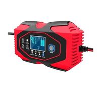 12V 24V Automatic Smart Battery Charger 3 Stage Car For GEL WET Starter Powerful Rapid Charging(Red)