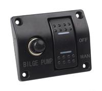 12V 24V Bilge Pump Control Panel with Automatic Float Mode, Manual Override and Safety Reset Function