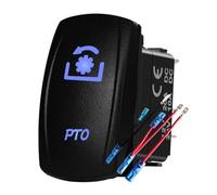 12V/24V Blue Light Illuminated Button Rocker Switch High Low Zombie Spot Lights For Car Trucks RVs Boats Marine Waterproof IP66(PTO)
