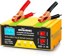 12V/24V Car Battery Charger, 10A Automatic, with Battery Monitor, Smart Battery Charger, for Cars, Truck, Boat, Motorcycles, Lawn Mower lithium Battery or Lead-acid Batter