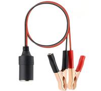 12V/24V Car Battery Crocodile Clip, 35cm Car Cigarette Lighter Extension Cable with Cigarette Lighter Adapter Socket for Vehicles Campers Boats Tractors Charging