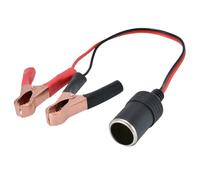 12V/24V Car Battery Crocodile Clips with Cigarette Lighter Adapter Socket, 30CM/11.8IN Lead, 10A Fuse, LED Light ,Durable 18AWG Cable for Vehicles, Campers, Boats, Tractors