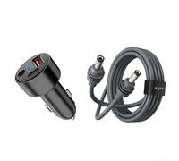 12V-24V Car Charger, 2m/3m/5m Cable Length Options DC 100W USB-A USB-C Output for Vehicle Use, Aluminum Alloy PC Build, Fast Charging for Travel and Outdoor Installations(3meter Black)