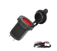 12V/24V Car Cigarette Lighter Socket, Waterproof Dustproof Lighter Power Outlet Socket Receptacle, Automotive Replacement Interior Accessories for Car Boat Marine Motorcycle ATV RV Truck (Red)