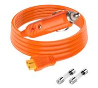 12V-24V Car Cigarette Lighter to XT60 Charging Cable 14AWG with 2 Spare Fuse XT60 to Car Charger Cable with LED Indicator Lights for Trucks, Solar Generator, Motorcycle 2M (6.6FT)