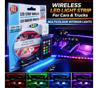 12V/24V Car/Lorry LED Strips Wireless 200cm 60 LED Multi Colour Dimmable Remote