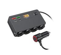 12V 24V Car Power Adapter With LED Voltages Display USB Ports For Multiple Device Charging Overload Protective Car Adapter Digital Display High