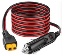 12V/24V DC Adapter XT60 for ECOFLOW, 3M Car Charger to XT60 for DELTA Delta 3 2 Max Bluetti EB55 Anker 757 767 SOLIX C200 C300 C1000 Power Station Solar Generator XT60 Plug 16AWG Car Charging Cable