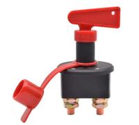 12V 24V DC Battery Isolator Disconnect Cut Off Kill Switch Circuit Main Power Rotary Key 400A 1Pcs(Red Cap)