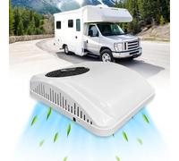 12V/24V DC Rooftop Air Conditioner for Campervan, Truck, Boat, Caravan - Quiet Low Power Parking AC Unit with Scroll Compressor - Fast Cooling, White (White, 12V)