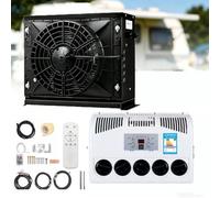 12V 24V DC Split RV Air Conditioner, 800-2400W Cooling Parking AC | 360°Rotatable Air Vents, Remote Control Indoor & Outdoor Unit, Battery(black,24v)