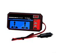 12V 24V DC to 220V AC Car Power Inverter with 200W Output, LED Display and 4 USB Fast Charging Ports Featuring Overload and Short Circuit Protection