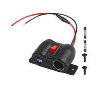 12V/24V Dual USB Car Charger Socket 36W PD3.0 + 18W QC3.0 Fast Charge with LED Voltmeter and Built-in 15A Fuse for Cars, Trucks, SUV, Camper Vans