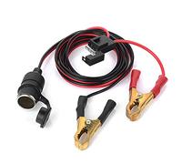 12V 24V Female Car Socket to Battery Alligator Crocodile Clips Connector Clamp-on Extension Charge Cable with Fuse