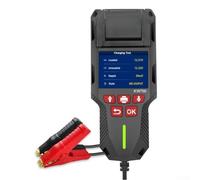 12V/24V for battery Tester Analyzer with Built-in Thermal Printer, ABS+Metal Construction, Conductance-Based Health & CCA Testing, for Automotive Diagnostics Professionals