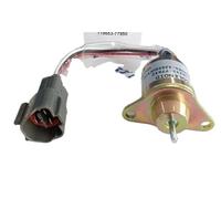 12V 24V Fuel shutoff Shutdown Stop Solenoid Flameout Solenoid Valve 1503ES-12S5SUC12S 119233-77932 for 4D84 4D88(12V Grey Plug)