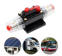 12V 24V Manual Reset Inline Circuit Breaker with Heat Shrink Tube, Protects Amplifiers and Accessories from Short Circuits and Overload (50A)