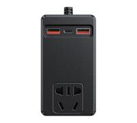 12V/24V Portable Automotive Power Adapter 150W 4 USB Chargers Intelligent Temperature Control for Electronics Road Trips Car Power Inverter for Road Trips