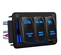 12V 24V Rocker Switches Panel For Marine Car Auto Waterproof 3 Gang Toggle LED Light On Off Panel Waterproof Switches For Boats