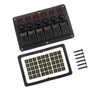 12V 24V Rocker Switches Panel For Marine Car Auto Waterproof 6 Gang Toggle With Indicators Light And Sticker Waterproof Rocker Panel With Labels