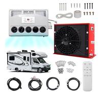12v/24v Rv Air Conditioner, 850W Split Parking Conditioner Kit, 450m³/H Volume, Silent - Fast Cooling, For Semi-Trailer Trucks, Buses, Rvs, Caravans, Excavators,Red-12V