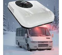 12v 24v Rv Air Conditioner Ultra-Quiet Ac, Easy Install Non-Ducted Rooftop Unit-Cooling/Cooling+Heating, For Campers, Rvs And Travel Trailers,WhiteCool+Heat12v