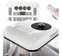 12V/24V RV Rooftop Air Conditioner, Electric Cab Cooling AC with Turbo Cool Mode, Low Noise Battery Powered, for Camper Van, Motorhome, Bus, Trailer