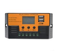 12V 24V Solar Charge Controller 10A 20A 30A with LCD Screen Light Control Timing Photovoltaic Panel Regulator Built in Various Protection Features (30A)