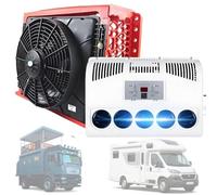 12V/24V Split AC Air Conditioner, RV Truck Cab Air Conditioner Split Universal RV AC System with Digital Display Screen & Remote Control for Semi Trucks Bus, Caravan, Trailers