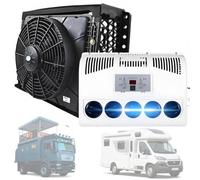 12V/24V Split AC Air Conditioner, RV Truck Cab Air Conditioner Split Universal RV AC System with Digital Display Screen & Remote Control for Semi Trucks Bus, Caravan, Trailers