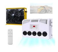 12V 24V Split RV Parking Air Conditioner, 2200W Ultra Quiet AC 5 Air Vents | Remote Control for Truck Cab, Motorhome, Van, Outdoor Camping(yellow,12v)