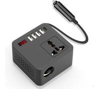 12V 24V to 110V 220V Vehicle Power Converter with Strong 300W Highest Output & USB Fast Charging for Laptop Phone Use Fast Charging Inverter