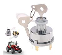 12V/24V Universal 35670 Ignition Switch with 2 Keys Compatible with Massey Ferguson JCB, AS, Lucas Durable Metal Engine Starter Switch for Tractors, Plant Machinery, 4-Position Functionality Resistant