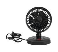 12V 24V USB Car Cooling Fan with Dual or Single Head, Two Adjustable Speeds, Dual USB Charging Ports and 360 Degree Rotation (12V Single Head)
