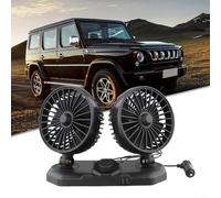12V 24V USB Car Cooling Fan with Dual or Single Head, Two Adjustable Speeds, Dual USB Charging Ports and 360 Degree Rotation (24V Single Head)