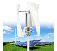 12V/24V Wind Turbin Generator Kit, 12000W Portable Vertical Helix Wind Power Generator, 3 Blade Wind Generator Kit with 30A MPPT Controller, for Marine RV Home(White,24V)