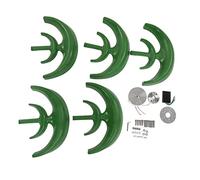 12V 24V Wind Turbine Generator Kit 5 Blades Vertical Shaft High Efficiency Renewable Energy System for Home Marine Monitoring Solar Power Aluminum Alloy Plastic 10250g (200W)