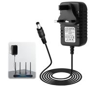 12V 2A Power Adapter Supply AC 100-240V to DC 12V Universal UK Converter Driver Transformer with 1M Cable Plug 5.5mm x 2.1mm for CCTV Camera Monitor DVR NVR LED Light Strip Router Audio Video